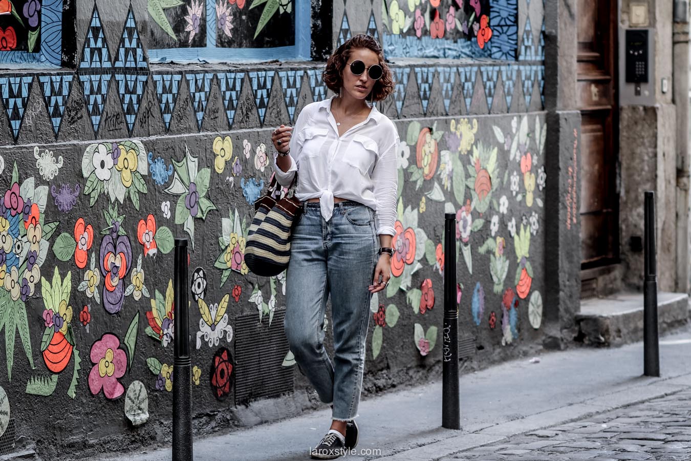 chemise blanche - mom jean - laroxstyle - blog mode lyon